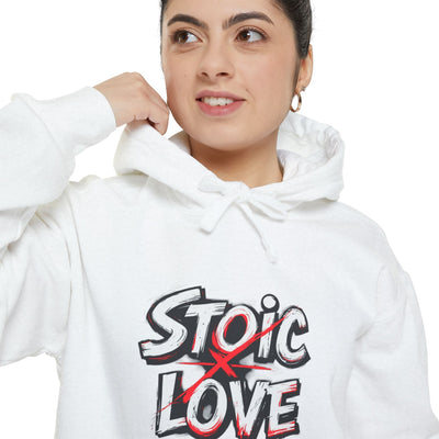 Stoic Love Hoodie, Cozy Female Sweatshirt for Meaningful Moments, Perfect Gift for Friends and Family, Casual Wear, Year-Round Essential