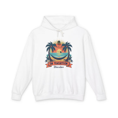Vacation Vibes Hooded Sweatshirt, Tropical Apparel, Beachwear Gift, Travel Hoodie, Summer Style