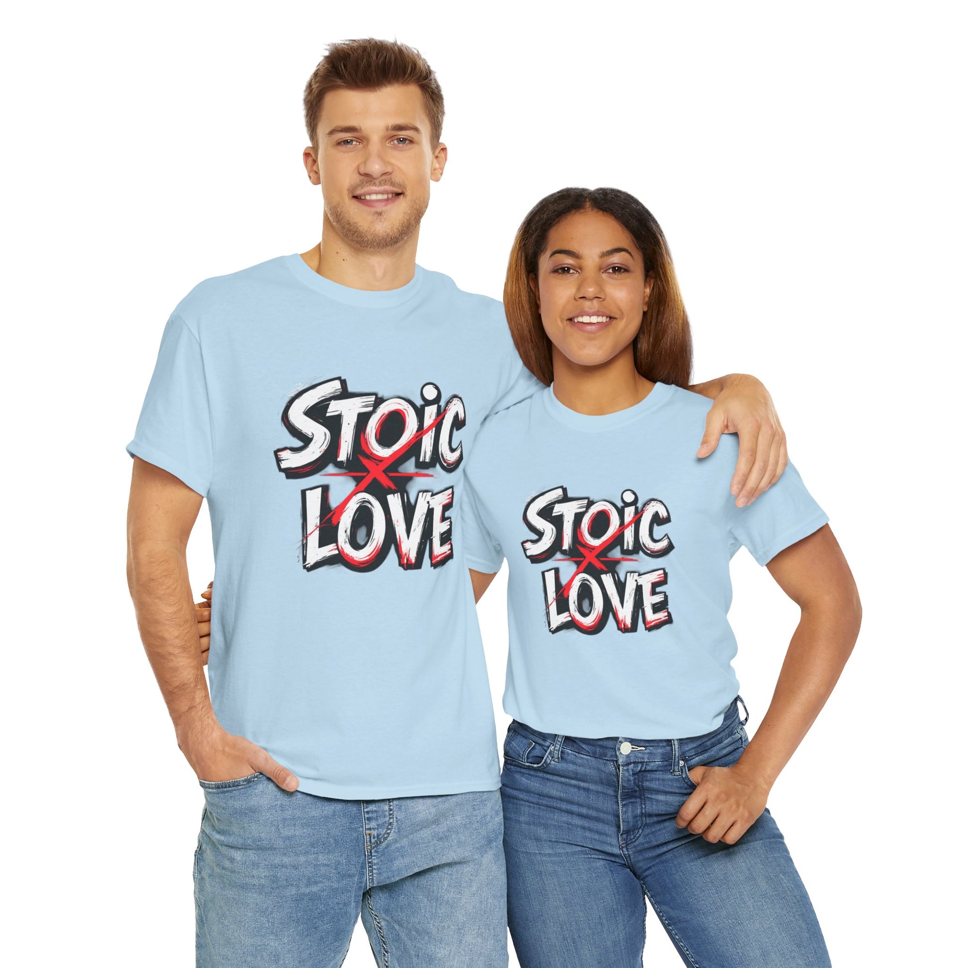 Unisex Heavy Cotton Tee, Stoic Love Graphic Shirt, Casual Streetwear, Unique Gift for Friends, Inspirational Apparel, Everyday Wear