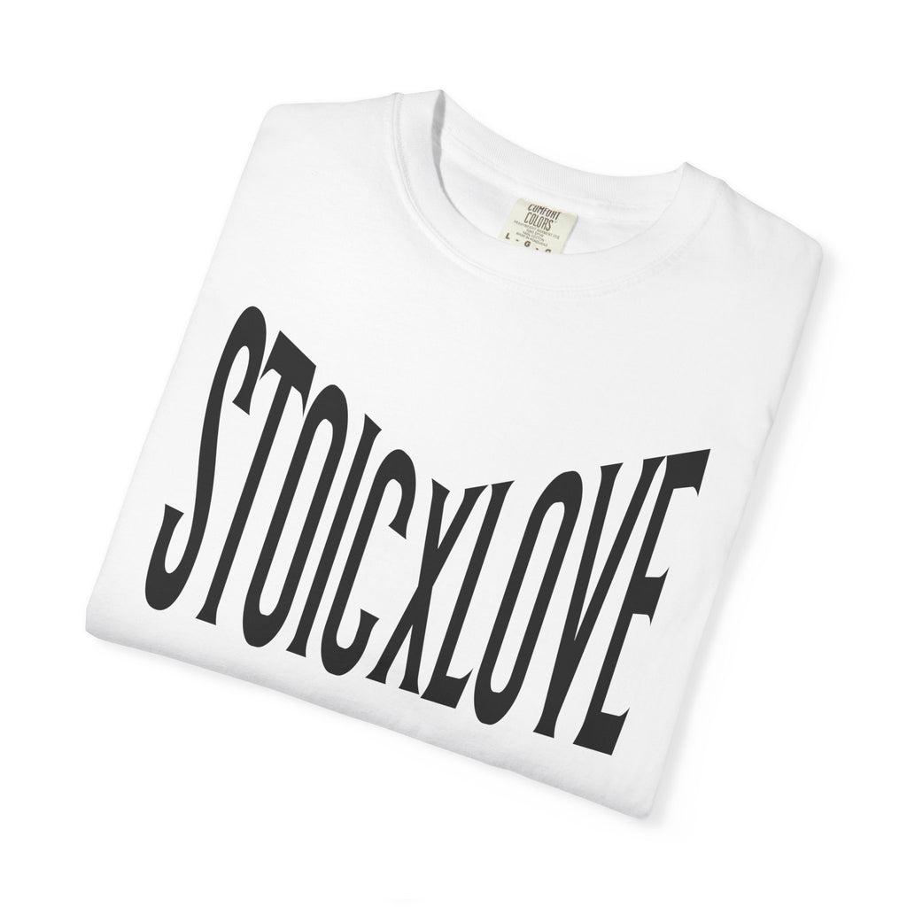 Unisex Garment-Dyed T-Shirt with 'STOIXLOVE' Print - Casual Tee, Gift for Friends, Valentine's Day, Everyday Wear, Statement Fashion