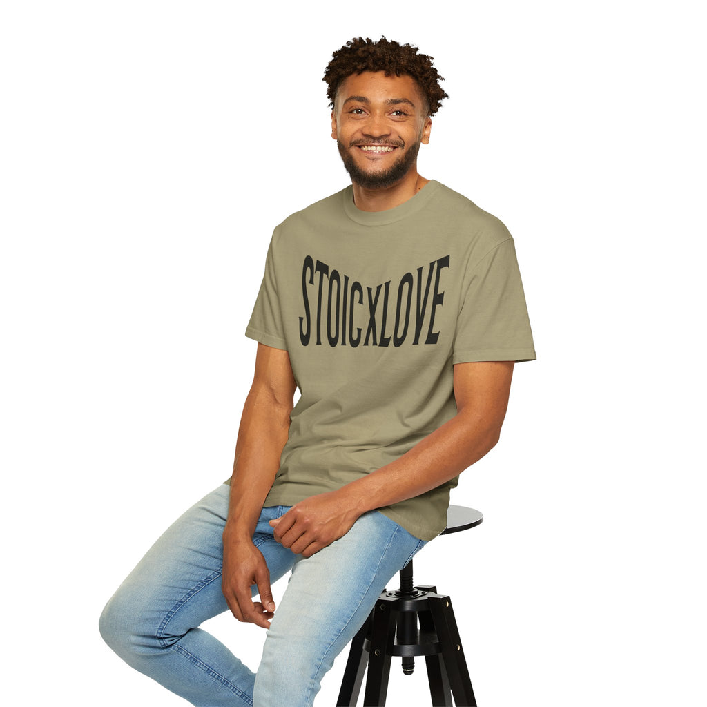 Unisex Garment-Dyed T-Shirt with 'STOIXLOVE' Print - Casual Tee, Gift for Friends, Valentine's Day, Everyday Wear, Statement Fashion