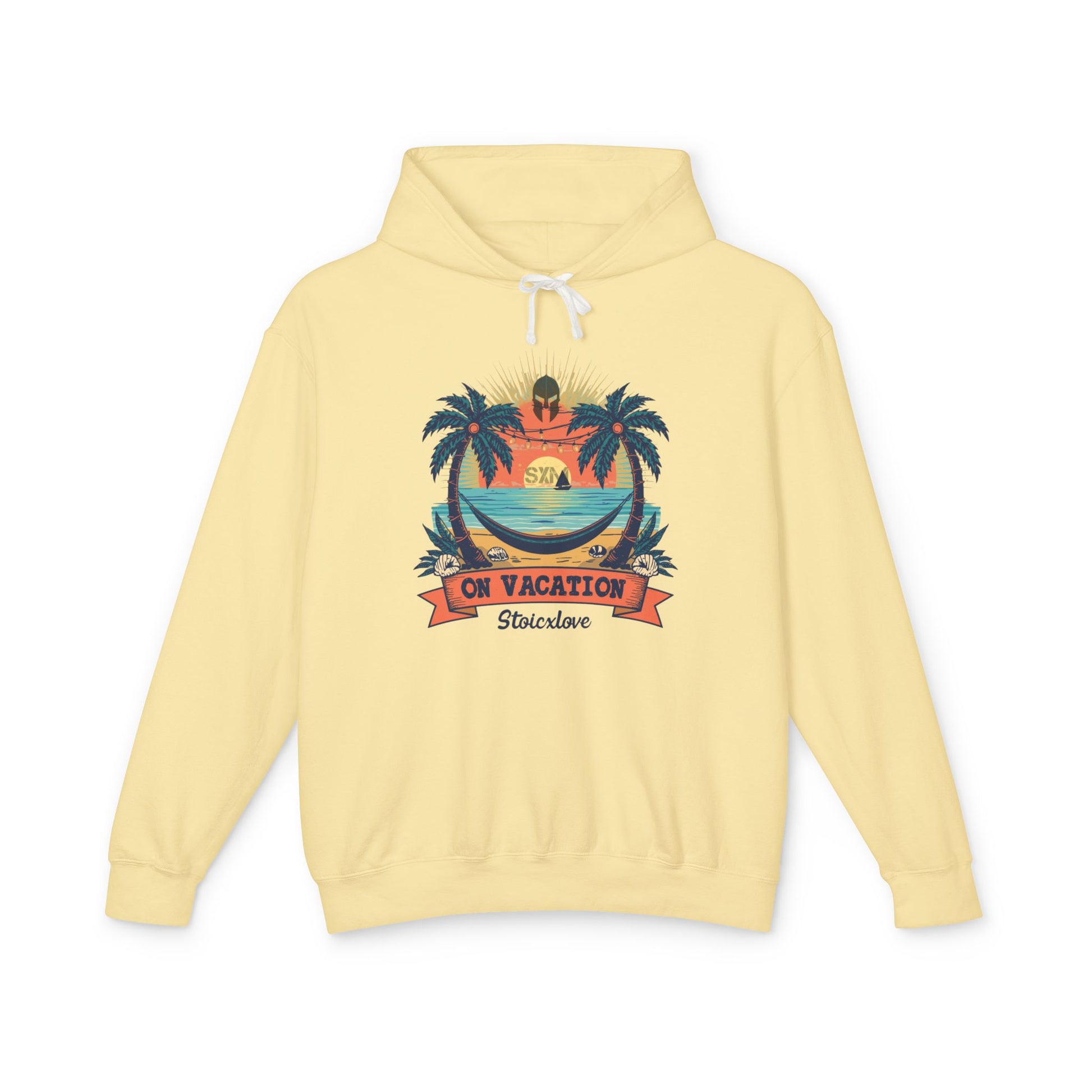Vacation Vibes Hooded Sweatshirt, Tropical Apparel, Beachwear Gift, Travel Hoodie, Summer Style