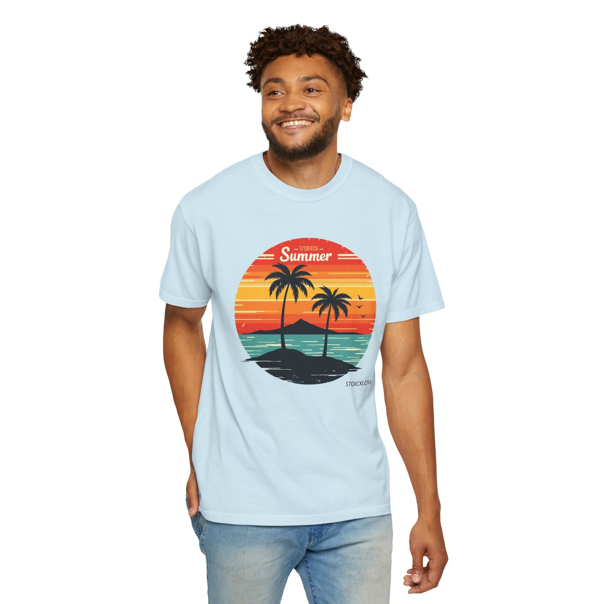 Tropical Summer T-shirt | Unisex Garment-Dyed Tee, Beachwear, Summer Vibes, Vacation Outfit, Graphic Tee, Gift for Him/Her