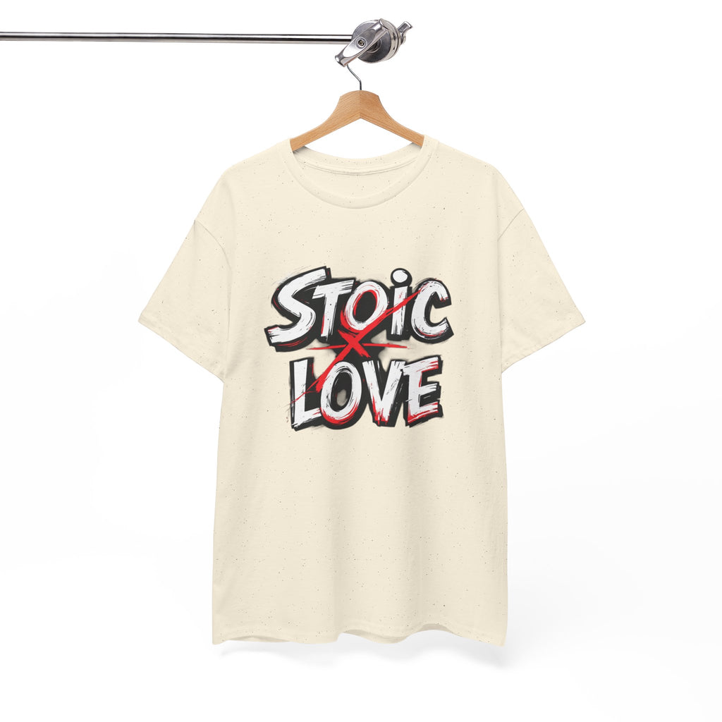 Unisex Heavy Cotton Tee, Stoic Love Graphic Shirt, Casual Streetwear, Unique Gift for Friends, Inspirational Apparel, Everyday Wear