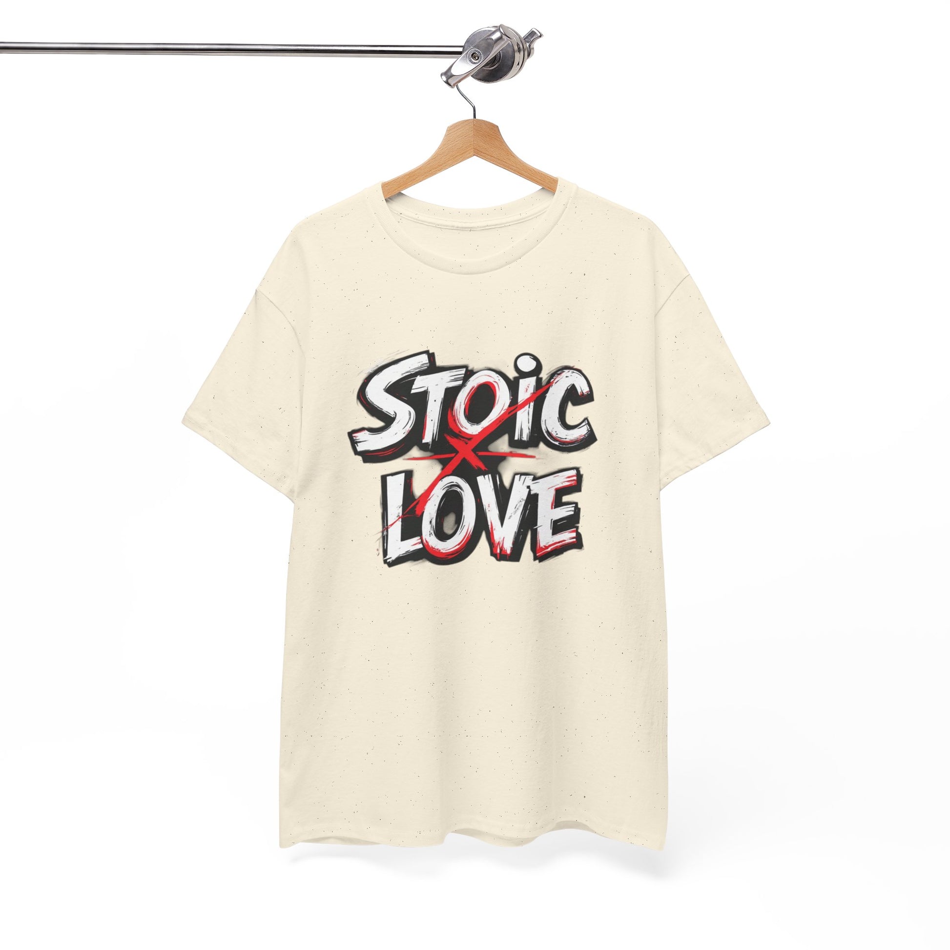 Unisex Heavy Cotton Tee, Stoic Love Graphic Shirt, Casual Streetwear, Unique Gift for Friends, Inspirational Apparel, Everyday Wear