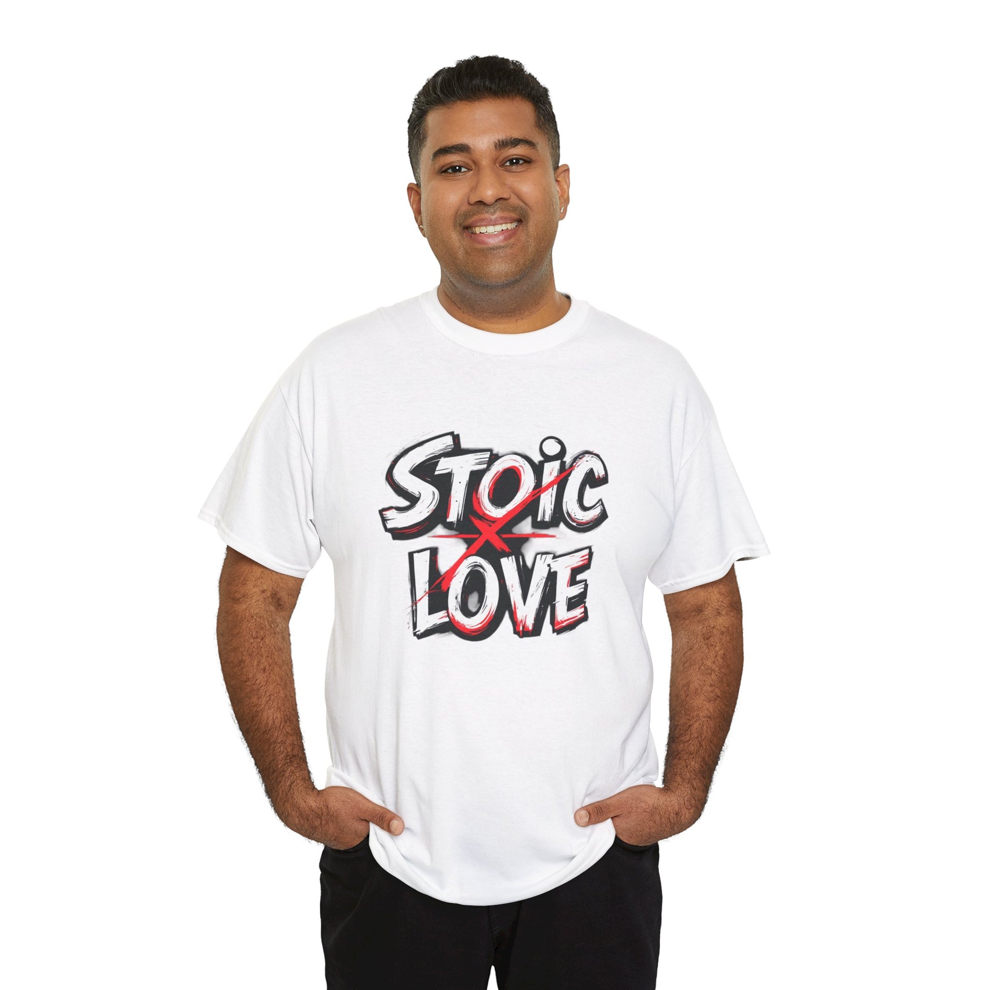 Unisex Heavy Cotton Tee, Stoic Love Graphic Shirt, Casual Streetwear, Unique Gift for Friends, Inspirational Apparel, Everyday Wear