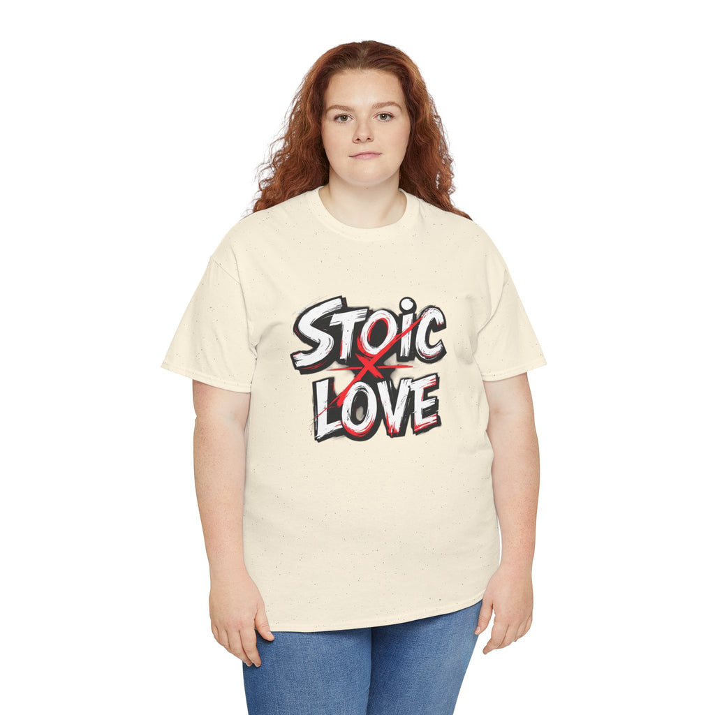 Unisex Heavy Cotton Tee, Stoic Love Graphic Shirt, Casual Streetwear, Unique Gift for Friends, Inspirational Apparel, Everyday Wear