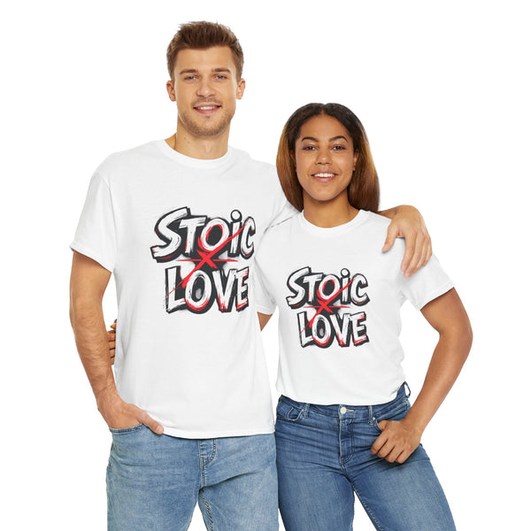 UNISEX HEAVY COTTON TEE, STOIC LOVE GRAPHIC SHIRT
