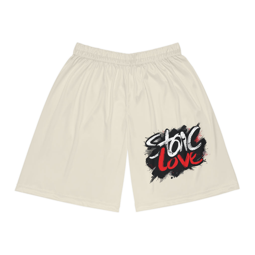 Stylish Basketball Shorts - 'Stoic Love' Design for Athletes, Casual Wear, Summer Sports, Gift Idea, Streetwear Fashion