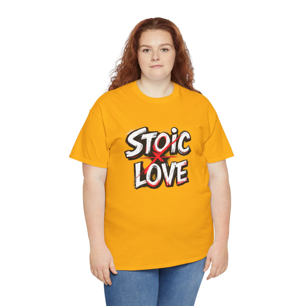 Unisex Heavy Cotton Tee, Stoic Love Graphic Shirt, Casual Streetwear, Unique Gift for Friends, Inspirational Apparel, Everyday Wear