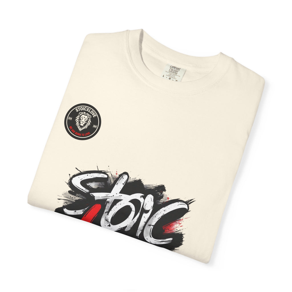 Unisex Garment-Dyed T-Shirt with 'Stoic Love' Design – Casual Wear, Gift for Philosophers, Comfortable Everyday Tee, Motivational Apparel