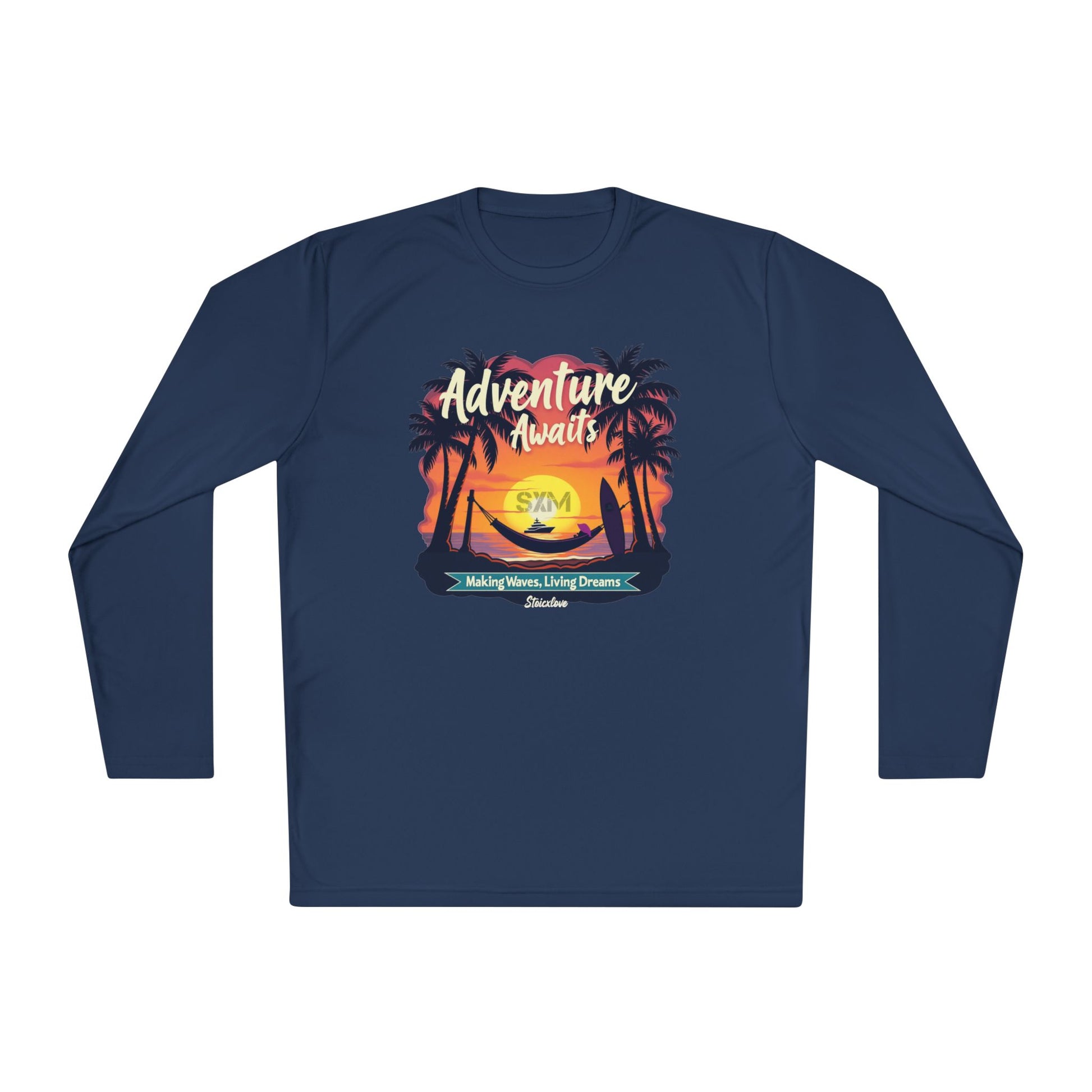 Adventure Awaits Long Sleeve Tee for Outdoor Enthusiasts, Perfect for Travel, Beach Days, Gifts, Summer Vibes, Casual Wear