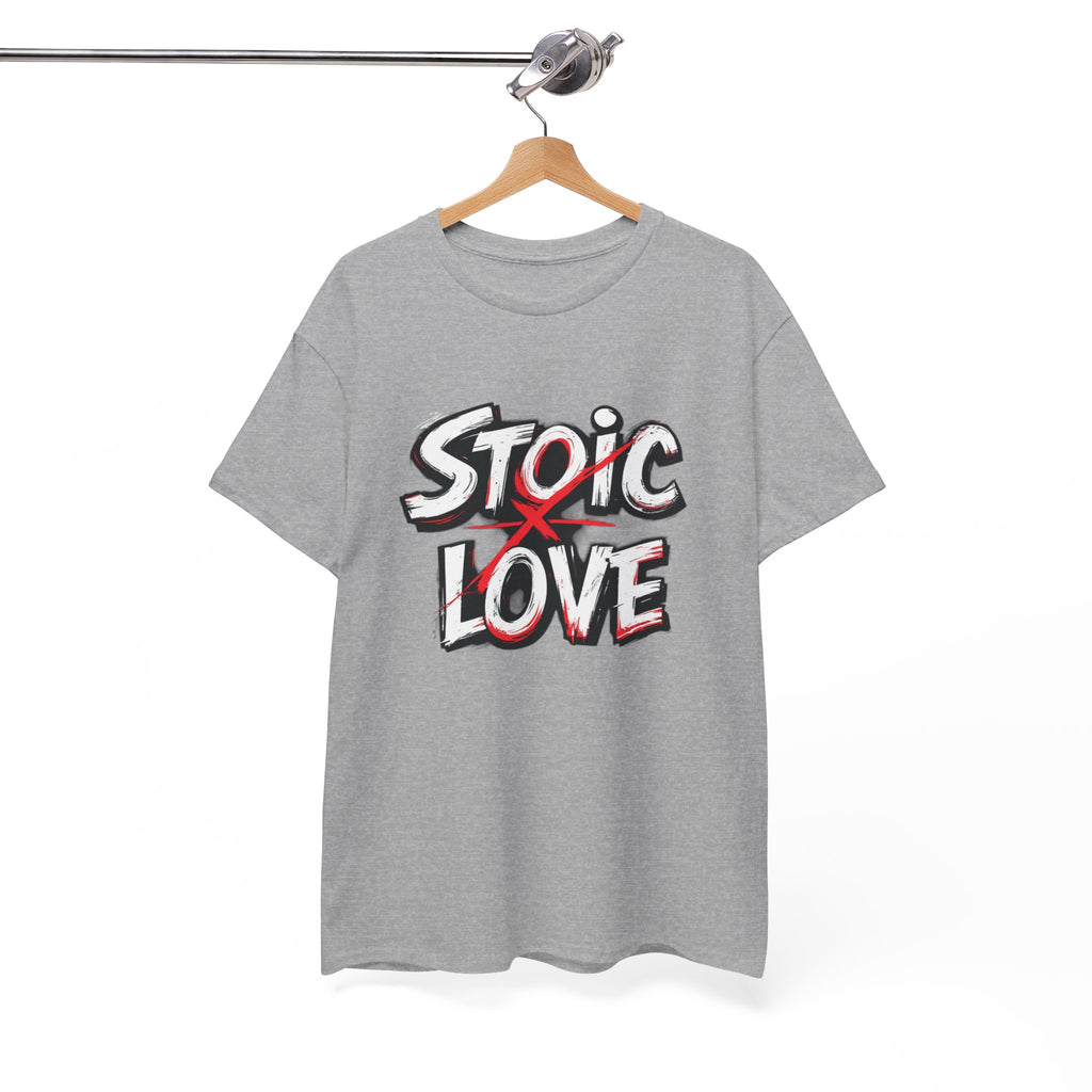 Unisex Heavy Cotton Tee, Stoic Love Graphic Shirt, Casual Streetwear, Unique Gift for Friends, Inspirational Apparel, Everyday Wear