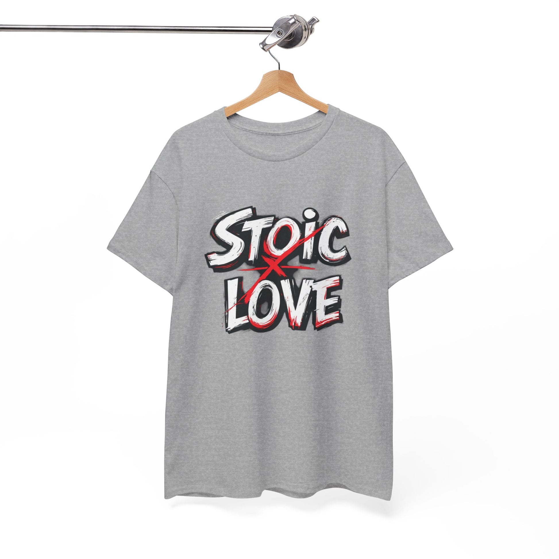 Unisex Heavy Cotton Tee, Stoic Love Graphic Shirt, Casual Streetwear, Unique Gift for Friends, Inspirational Apparel, Everyday Wear