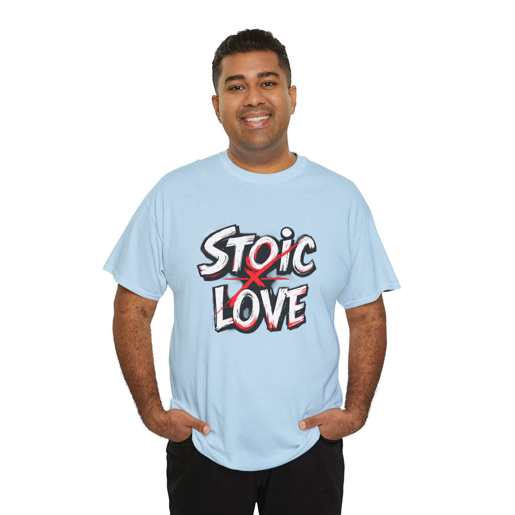 Unisex Heavy Cotton Tee, Stoic Love Graphic Shirt, Casual Streetwear, Unique Gift for Friends, Inspirational Apparel, Everyday Wear