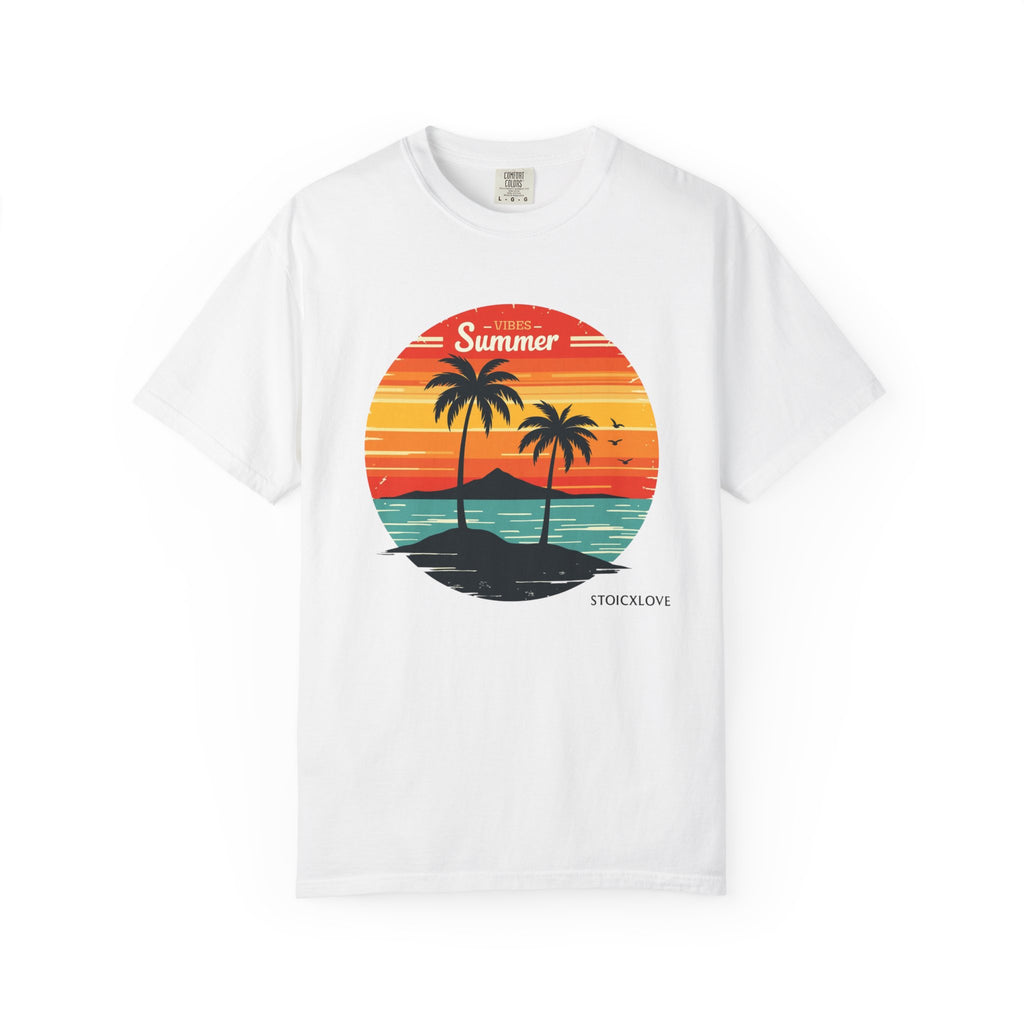 Tropical Summer T-shirt | Unisex Garment-Dyed Tee, Beachwear, Summer Vibes, Vacation Outfit, Graphic Tee, Gift for Him/Her