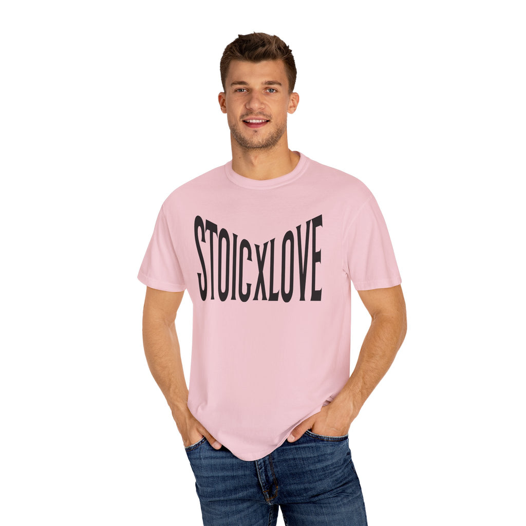 Unisex Garment-Dyed T-Shirt with 'STOIXLOVE' Print - Casual Tee, Gift for Friends, Valentine's Day, Everyday Wear, Statement Fashion
