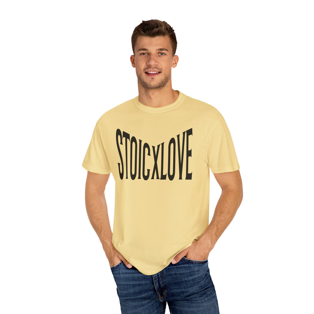 Unisex Garment-Dyed T-Shirt with 'STOIXLOVE' Print - Casual Tee, Gift for Friends, Valentine's Day, Everyday Wear, Statement Fashion