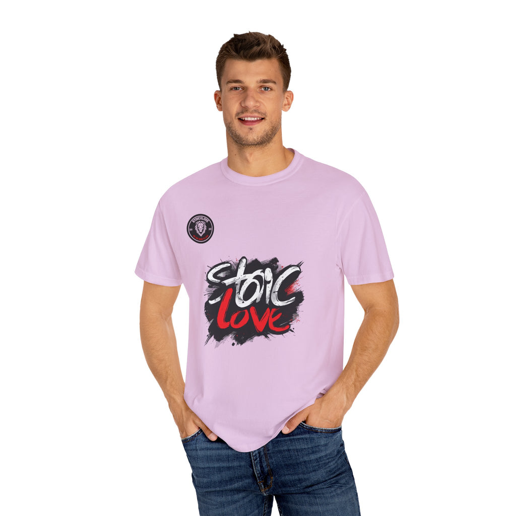 Unisex Garment-Dyed T-Shirt with 'Stoic Love' Design – Casual Wear, Gift for Philosophers, Comfortable Everyday Tee, Motivational Apparel