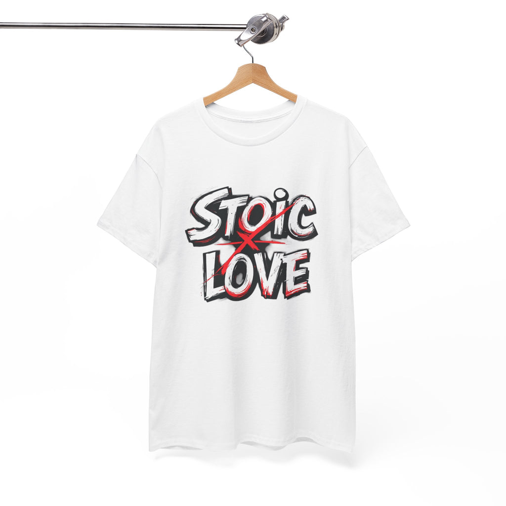 Unisex Heavy Cotton Tee, Stoic Love Graphic Shirt, Casual Streetwear, Unique Gift for Friends, Inspirational Apparel, Everyday Wear