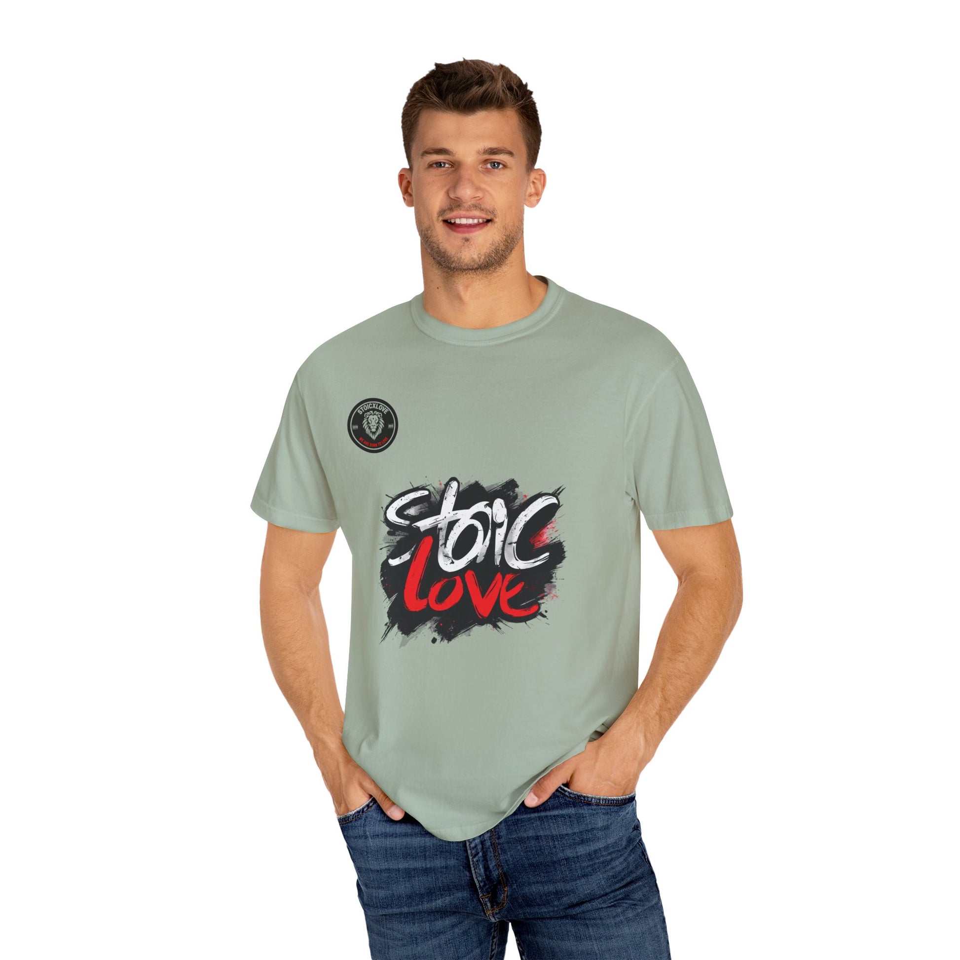 Unisex Garment-Dyed T-Shirt with 'Stoic Love' Design – Casual Wear, Gift for Philosophers, Comfortable Everyday Tee, Motivational Apparel