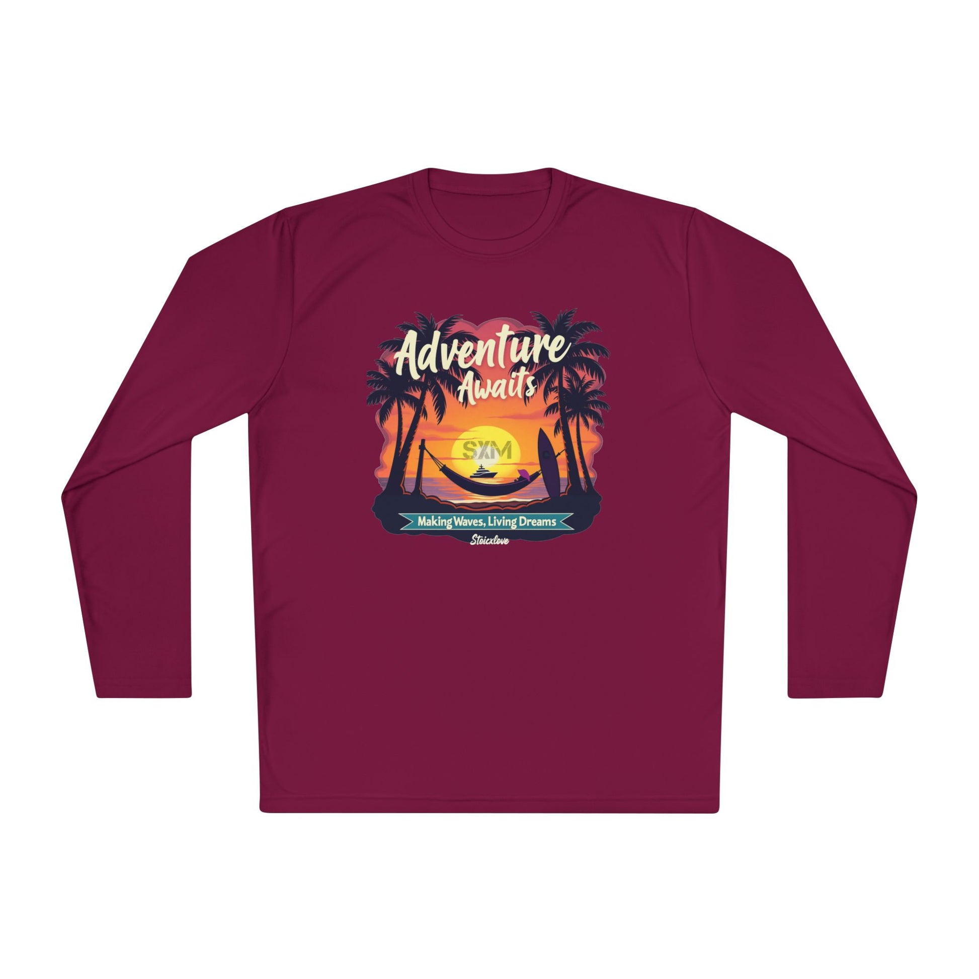 Adventure Awaits Long Sleeve Tee for Outdoor Enthusiasts, Perfect for Travel, Beach Days, Gifts, Summer Vibes, Casual Wear