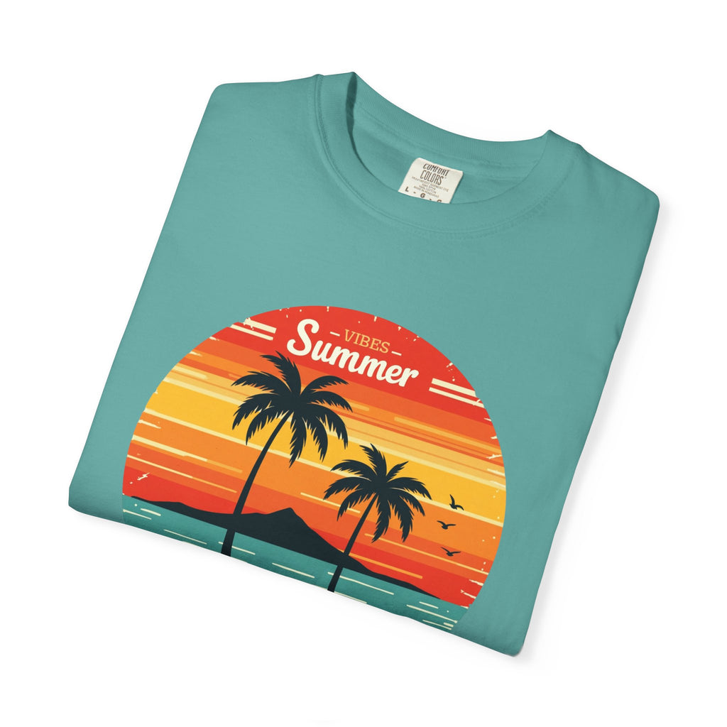 Tropical Summer T-shirt | Unisex Garment-Dyed Tee, Beachwear, Summer Vibes, Vacation Outfit, Graphic Tee, Gift for Him/Her