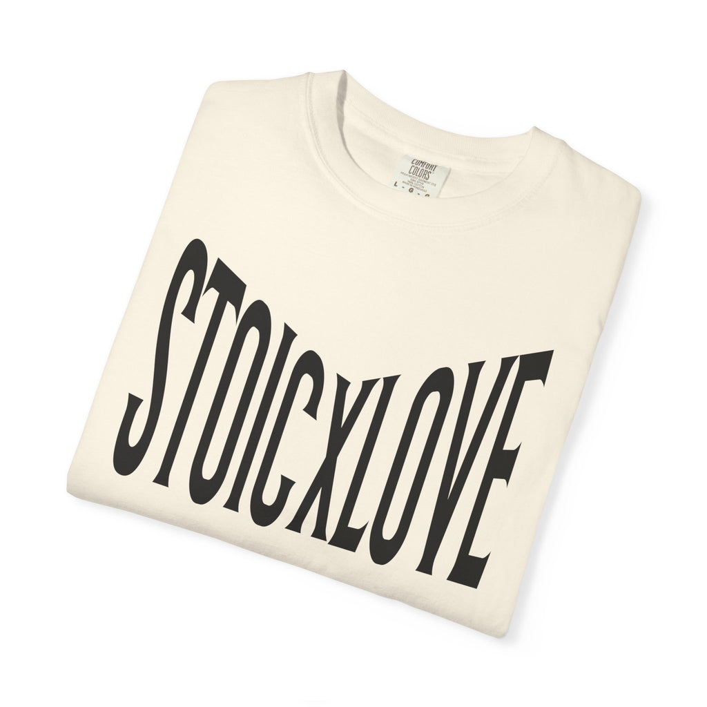 Unisex Garment-Dyed T-Shirt with 'STOIXLOVE' Print - Casual Tee, Gift for Friends, Valentine's Day, Everyday Wear, Statement Fashion