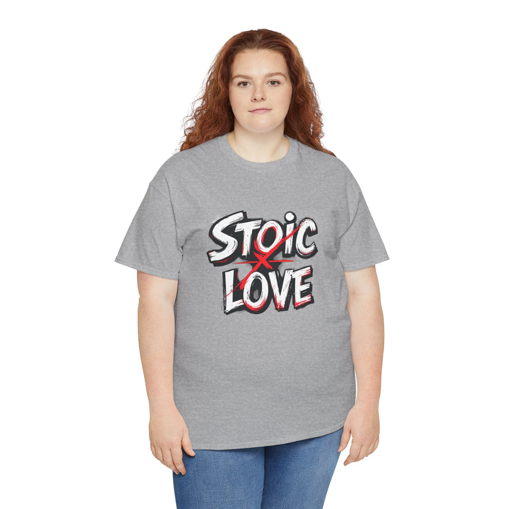 Unisex Heavy Cotton Tee, Stoic Love Graphic Shirt, Casual Streetwear, Unique Gift for Friends, Inspirational Apparel, Everyday Wear