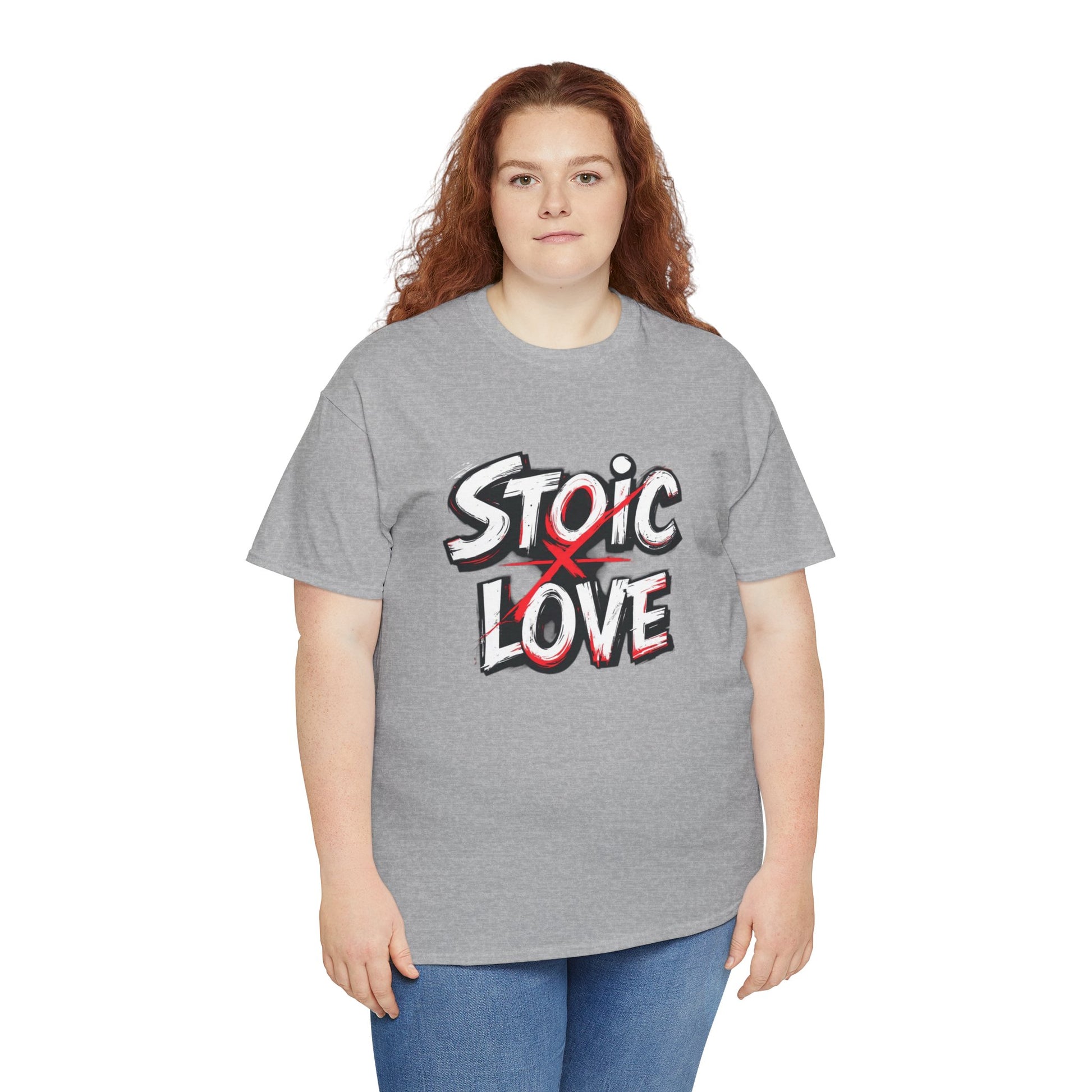 Unisex Heavy Cotton Tee, Stoic Love Graphic Shirt, Casual Streetwear, Unique Gift for Friends, Inspirational Apparel, Everyday Wear