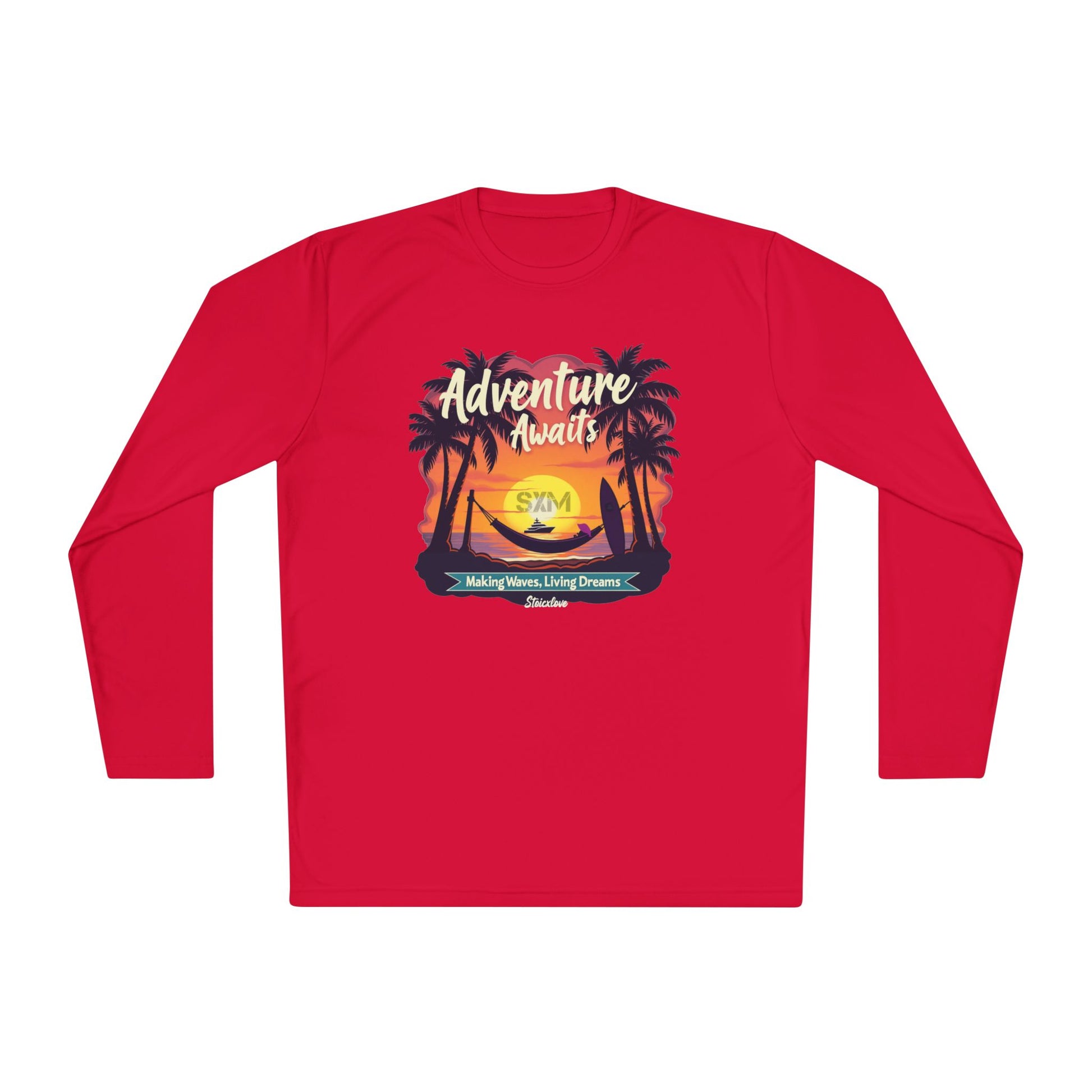 Adventure Awaits Long Sleeve Tee for Outdoor Enthusiasts, Perfect for Travel, Beach Days, Gifts, Summer Vibes, Casual Wear
