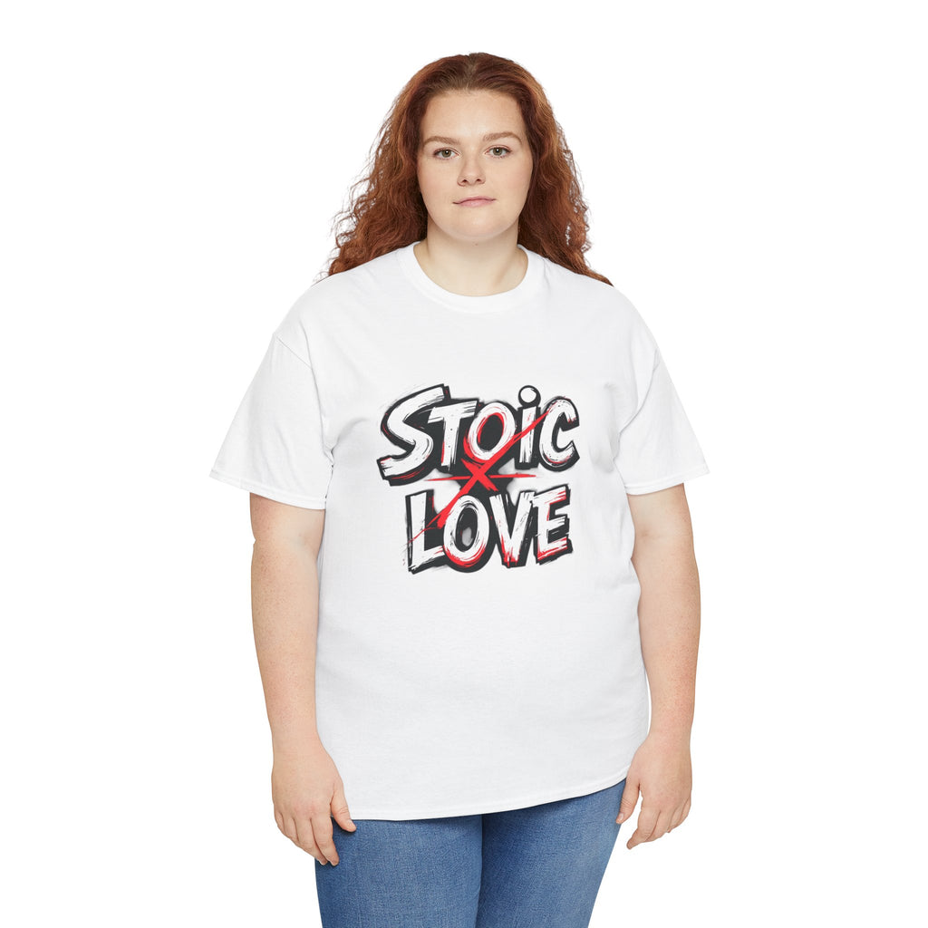 Unisex Heavy Cotton Tee, Stoic Love Graphic Shirt, Casual Streetwear, Unique Gift for Friends, Inspirational Apparel, Everyday Wear