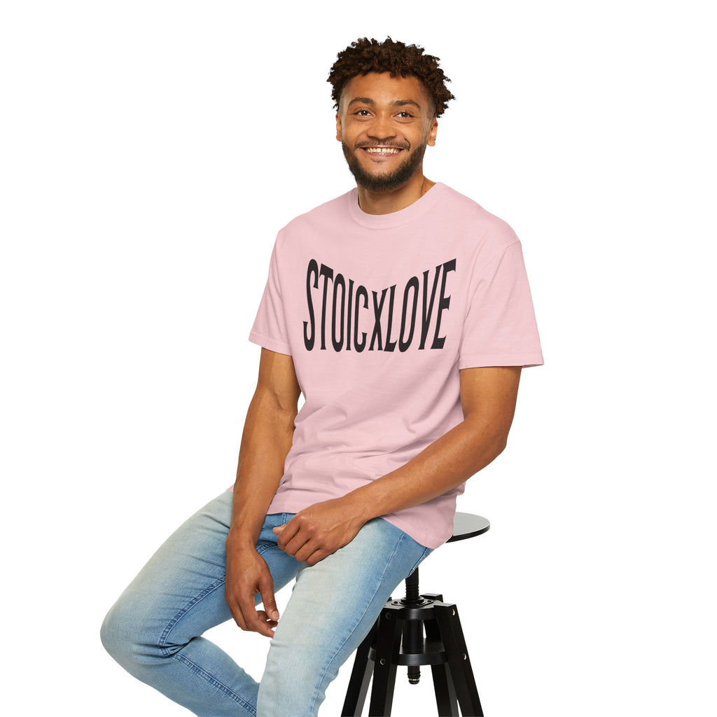Unisex Garment-Dyed T-Shirt with 'STOIXLOVE' Print - Casual Tee, Gift for Friends, Valentine's Day, Everyday Wear, Statement Fashion