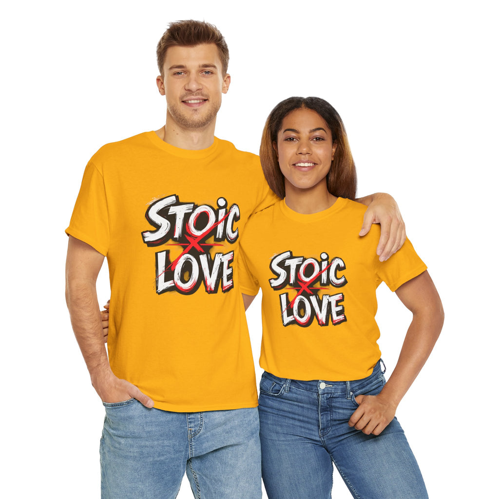 Unisex Heavy Cotton Tee, Stoic Love Graphic Shirt, Casual Streetwear, Unique Gift for Friends, Inspirational Apparel, Everyday Wear