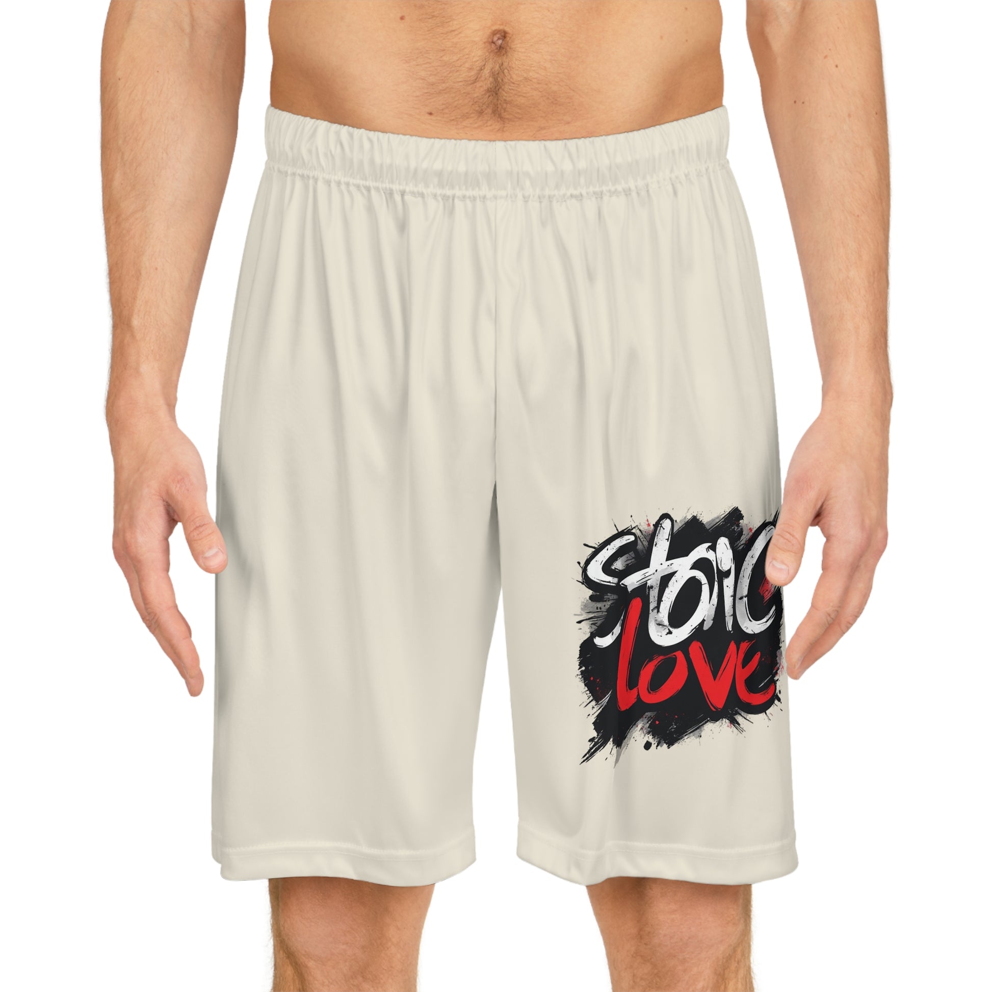 Stylish Basketball Shorts - 'Stoic Love' Design for Athletes, Casual Wear, Summer Sports, Gift Idea, Streetwear Fashion