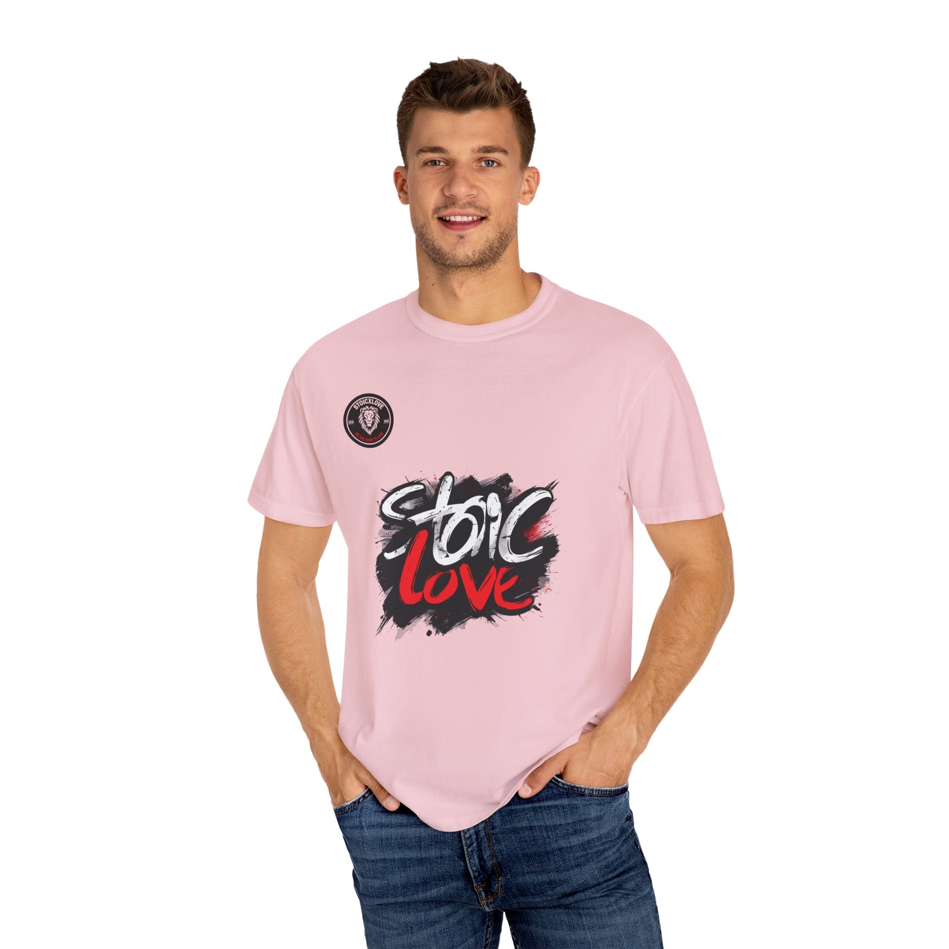 Unisex Garment-Dyed T-Shirt with 'Stoic Love' Design – Casual Wear, Gift for Philosophers, Comfortable Everyday Tee, Motivational Apparel