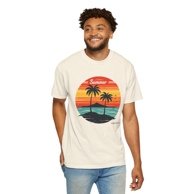 Tropical Summer T-shirt | Unisex Garment-Dyed Tee, Beachwear, Summer Vibes, Vacation Outfit, Graphic Tee, Gift for Him/Her