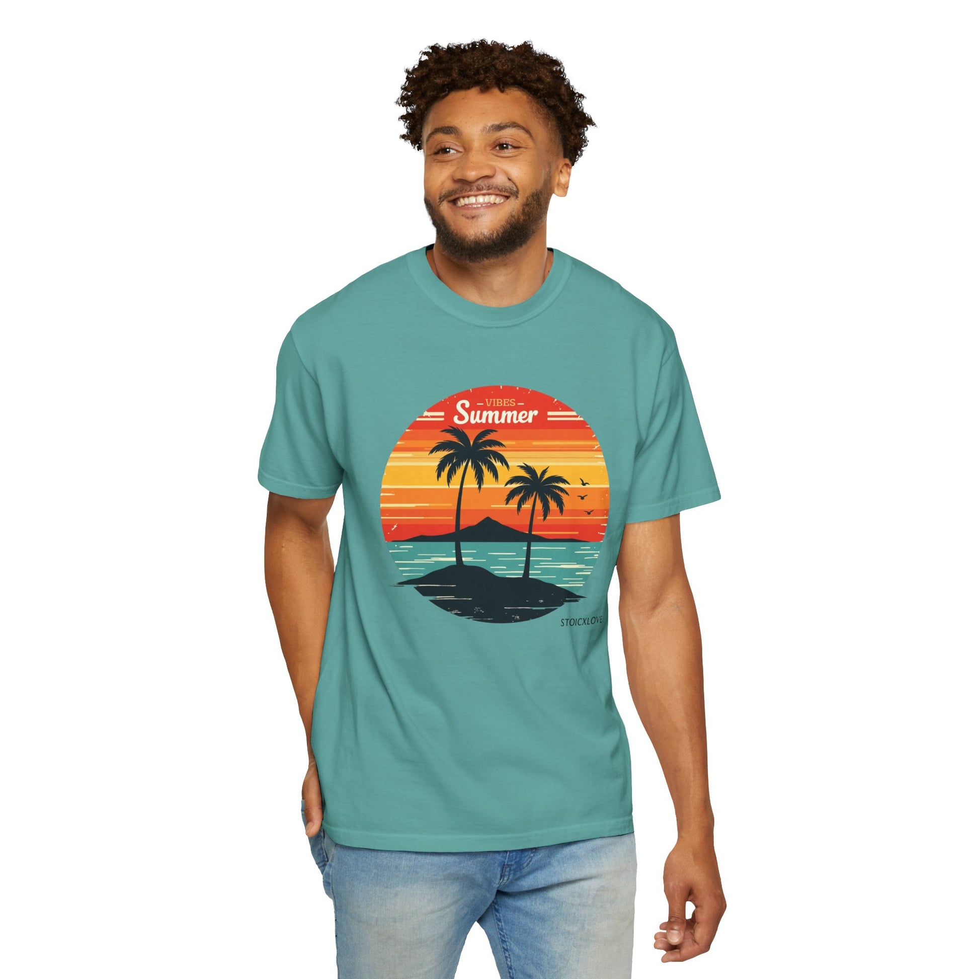 Tropical Summer T-shirt | Unisex Garment-Dyed Tee, Beachwear, Summer Vibes, Vacation Outfit, Graphic Tee, Gift for Him/Her