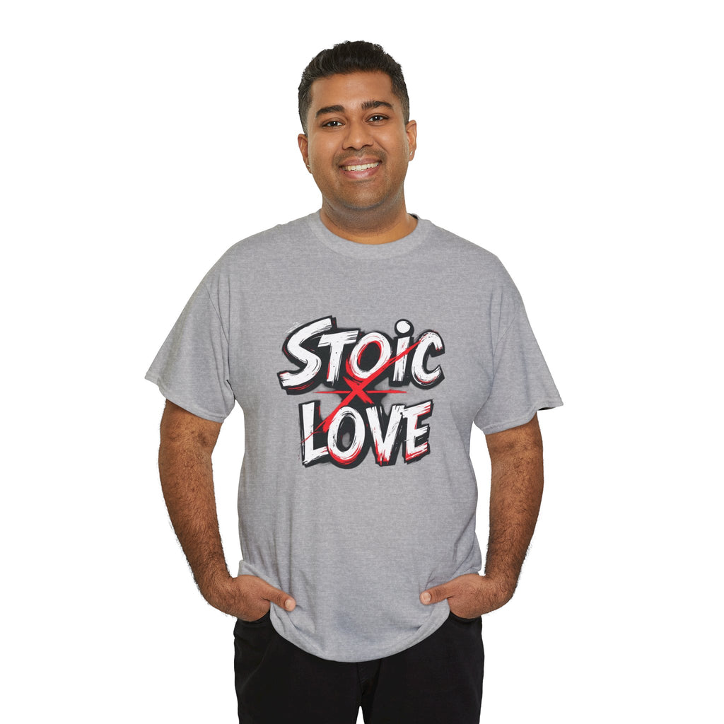 Unisex Heavy Cotton Tee, Stoic Love Graphic Shirt, Casual Streetwear, Unique Gift for Friends, Inspirational Apparel, Everyday Wear