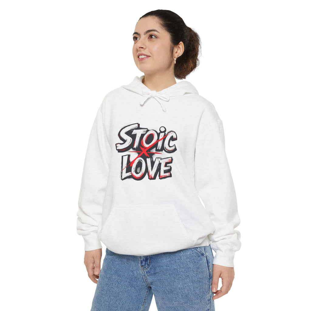 Stoic Love Hoodie, Cozy Female Sweatshirt for Meaningful Moments, Perfect Gift for Friends and Family, Casual Wear, Year-Round Essential