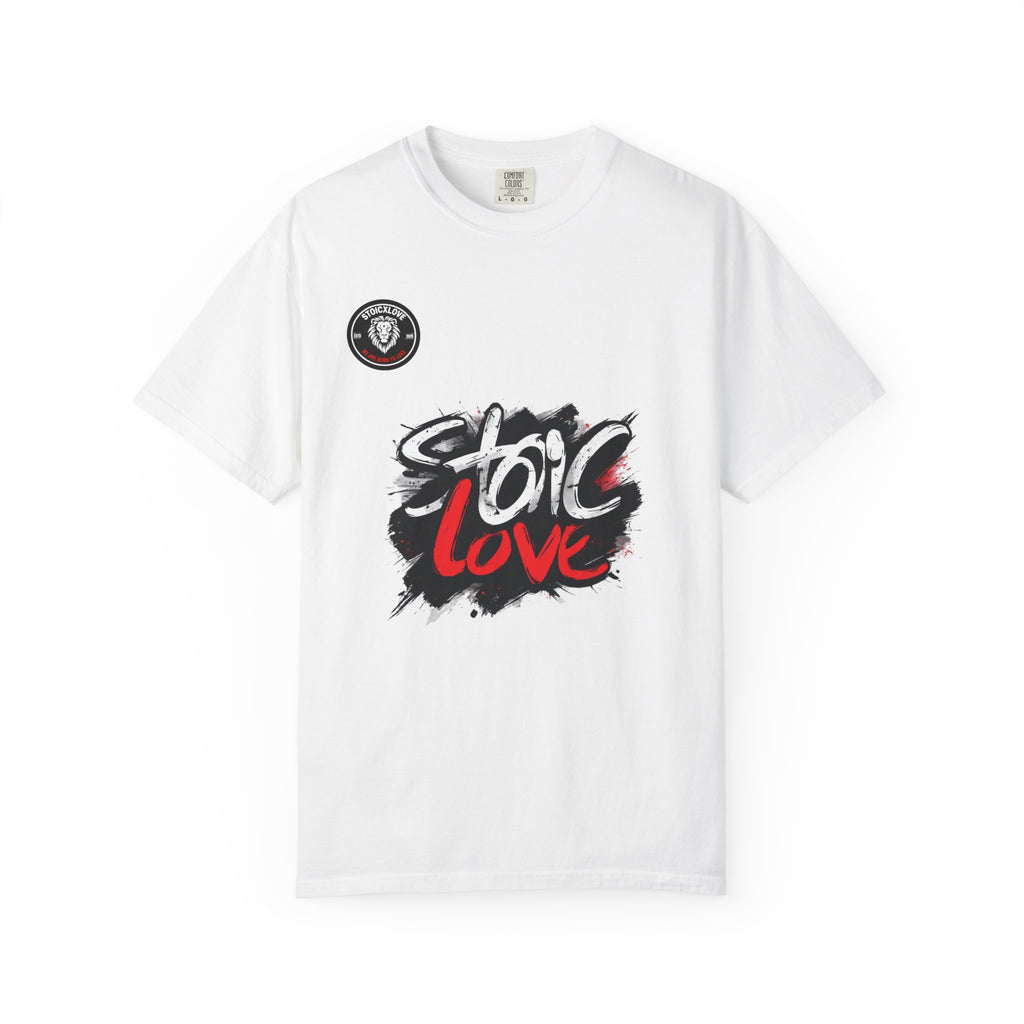 Unisex Garment-Dyed T-Shirt with 'Stoic Love' Design – Casual Wear, Gift for Philosophers, Comfortable Everyday Tee, Motivational Apparel