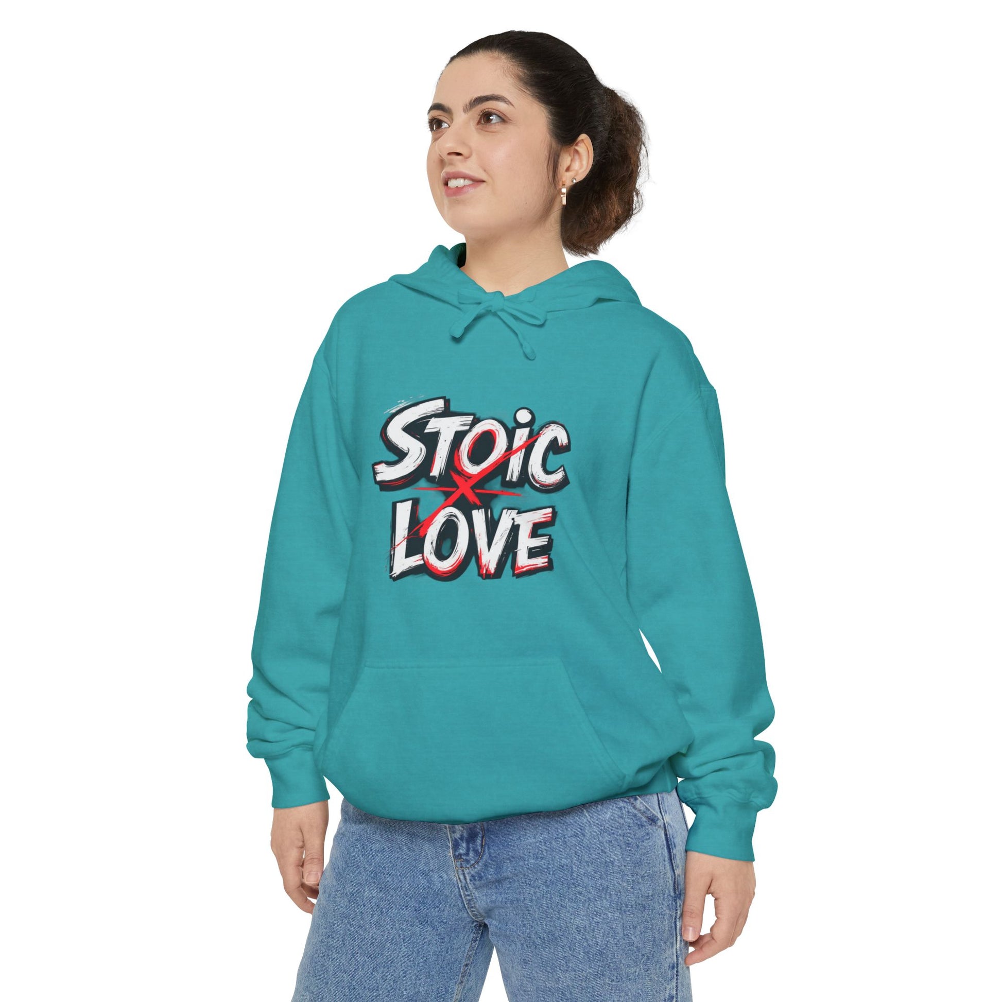 Stoic Love Hoodie, Cozy Female Sweatshirt for Meaningful Moments, Perfect Gift for Friends and Family, Casual Wear, Year-Round Essential