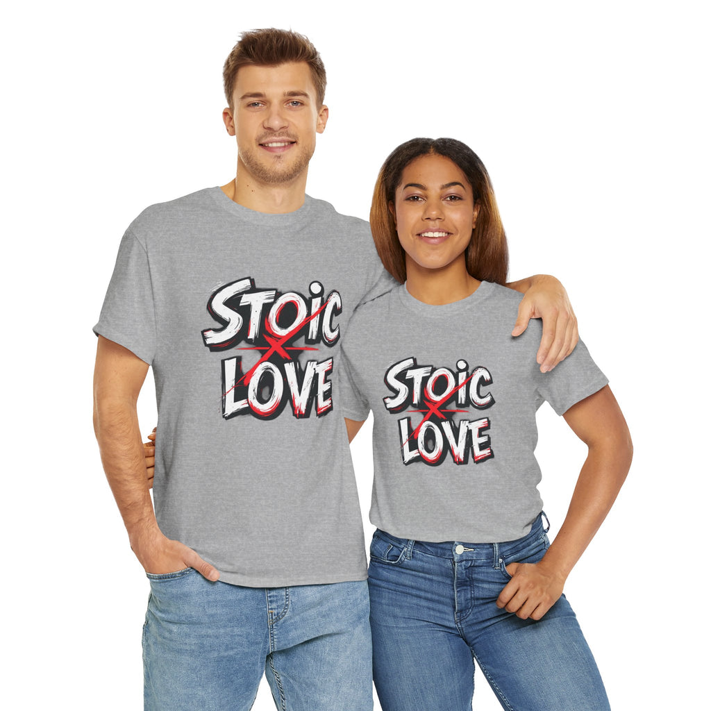 Unisex Heavy Cotton Tee, Stoic Love Graphic Shirt, Casual Streetwear, Unique Gift for Friends, Inspirational Apparel, Everyday Wear