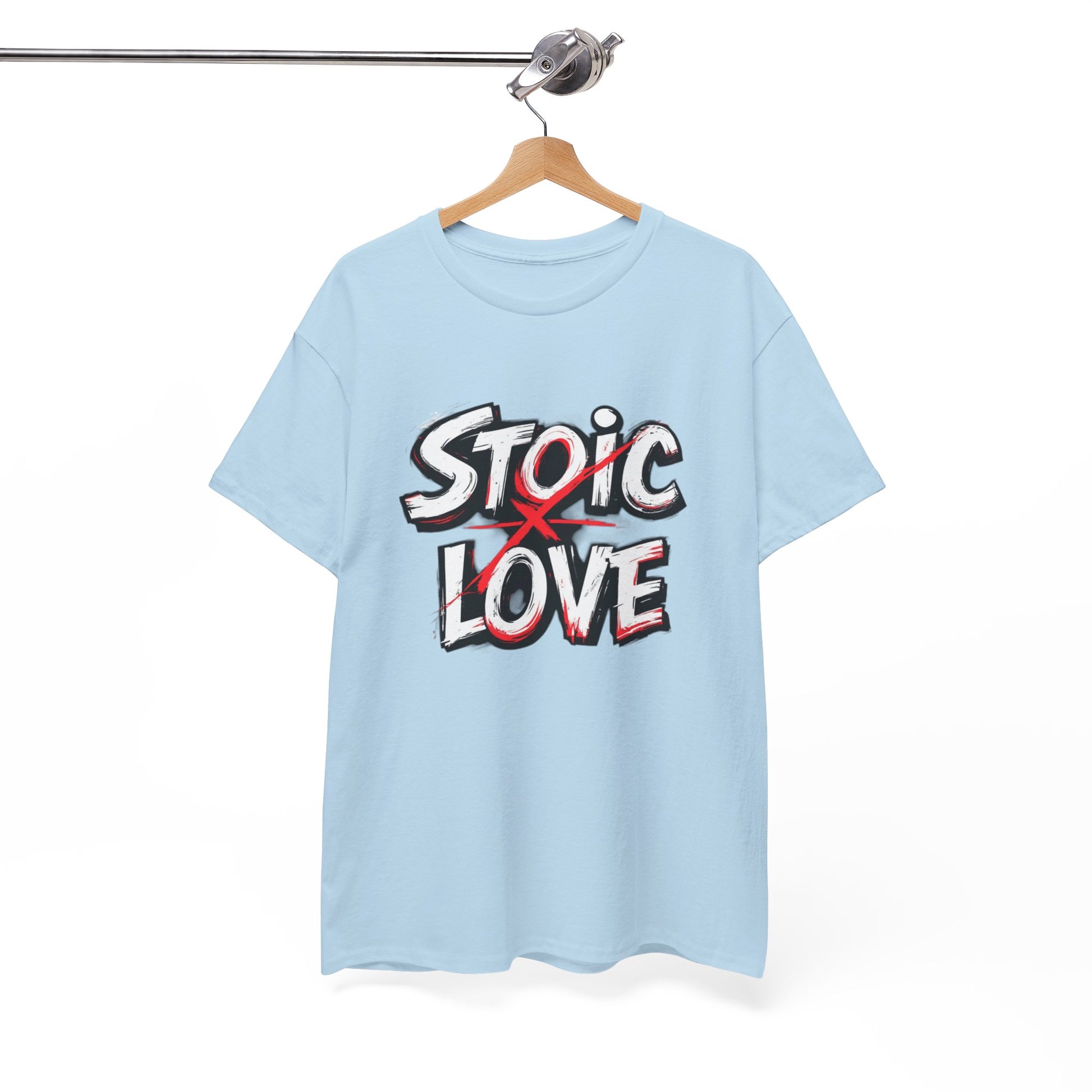 Unisex Heavy Cotton Tee, Stoic Love Graphic Shirt, Casual Streetwear, Unique Gift for Friends, Inspirational Apparel, Everyday Wear