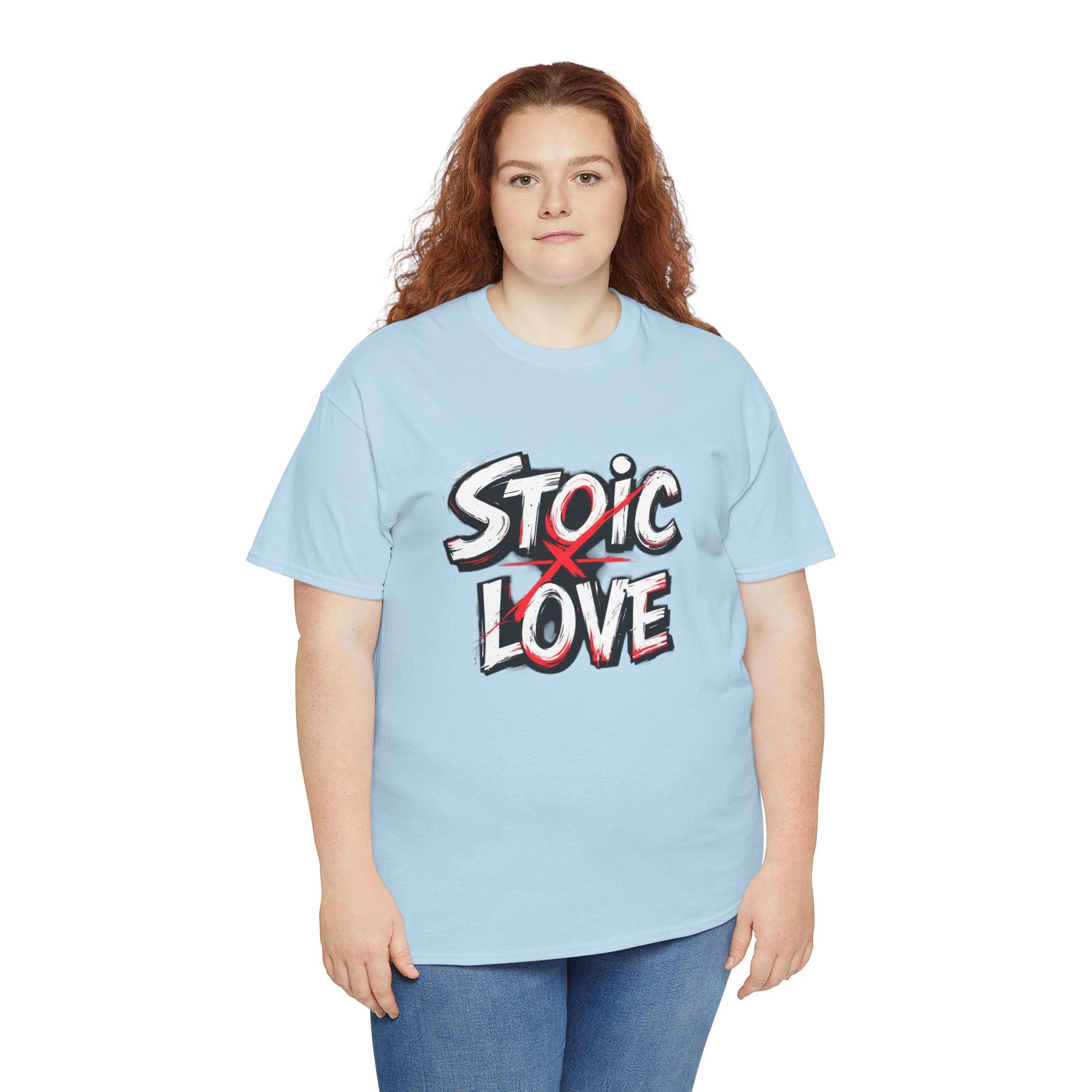 Unisex Heavy Cotton Tee, Stoic Love Graphic Shirt, Casual Streetwear, Unique Gift for Friends, Inspirational Apparel, Everyday Wear