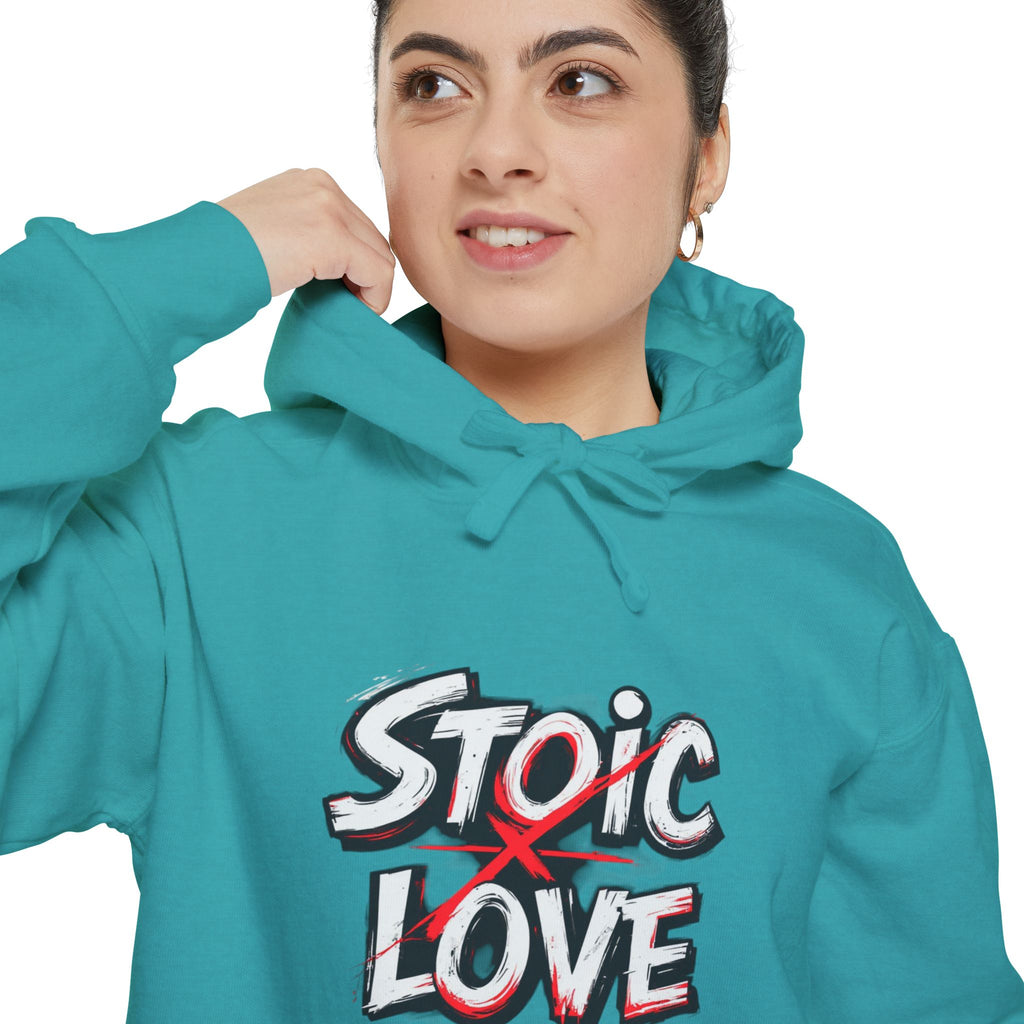 Stoic Love Hoodie, Cozy Female Sweatshirt for Meaningful Moments, Perfect Gift for Friends and Family, Casual Wear, Year-Round Essential