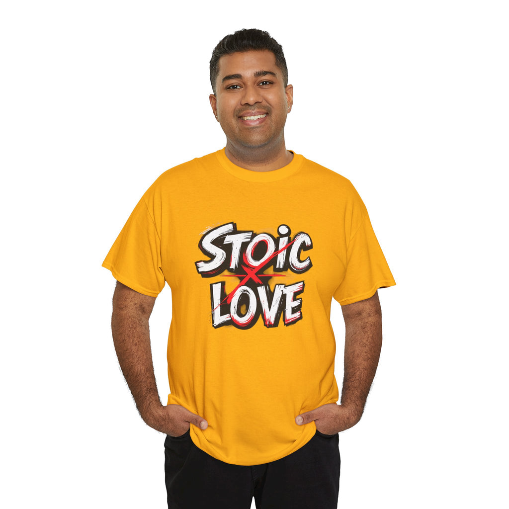 Unisex Heavy Cotton Tee, Stoic Love Graphic Shirt, Casual Streetwear, Unique Gift for Friends, Inspirational Apparel, Everyday Wear