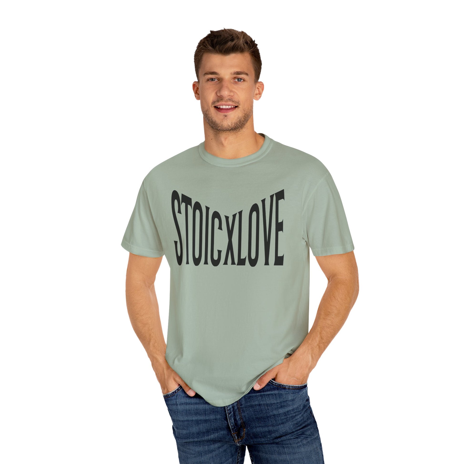 Unisex Garment-Dyed T-Shirt with 'STOIXLOVE' Print - Casual Tee, Gift for Friends, Valentine's Day, Everyday Wear, Statement Fashion