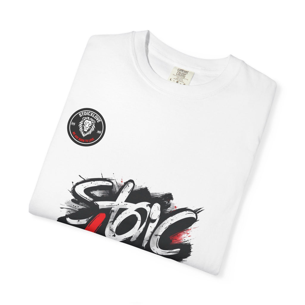 Unisex Garment-Dyed T-Shirt with 'Stoic Love' Design – Casual Wear, Gift for Philosophers, Comfortable Everyday Tee, Motivational Apparel