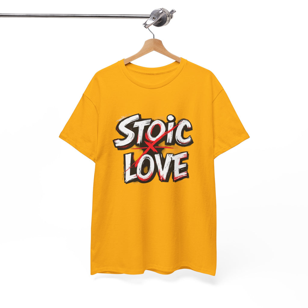 Unisex Heavy Cotton Tee, Stoic Love Graphic Shirt, Casual Streetwear, Unique Gift for Friends, Inspirational Apparel, Everyday Wear